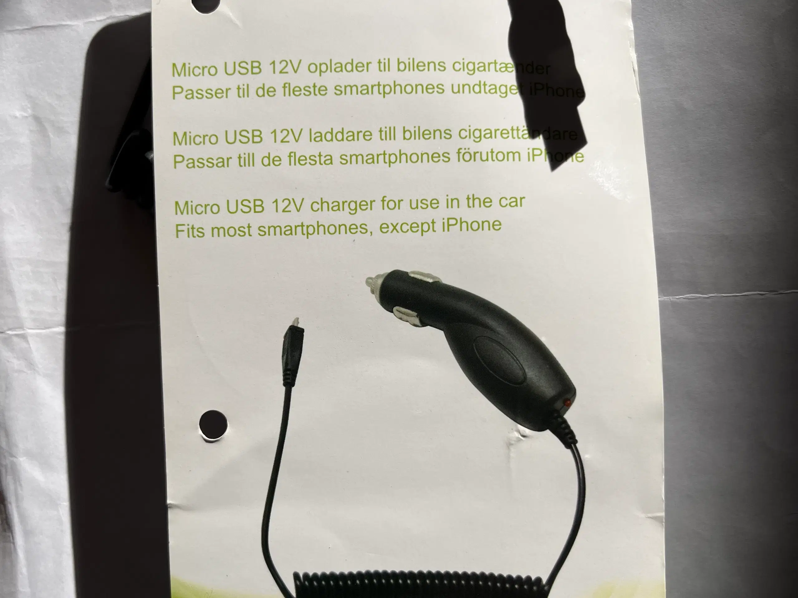 Micro usb bil lader