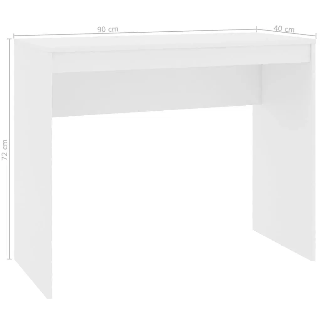 Skrivebord 90x40x72 cm konstrueret træ hvid