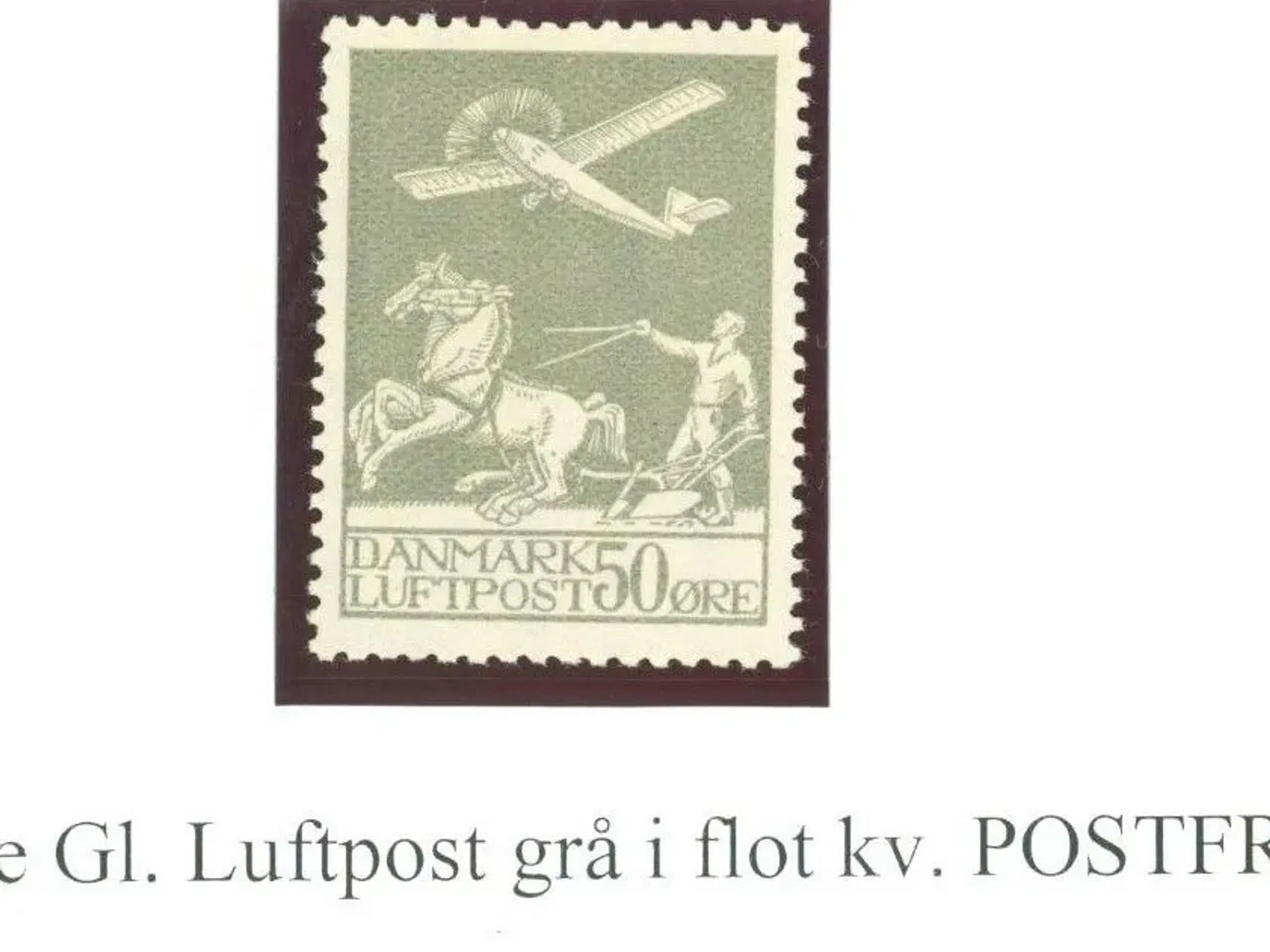 Gl Luftpost 50 øre grå  1929