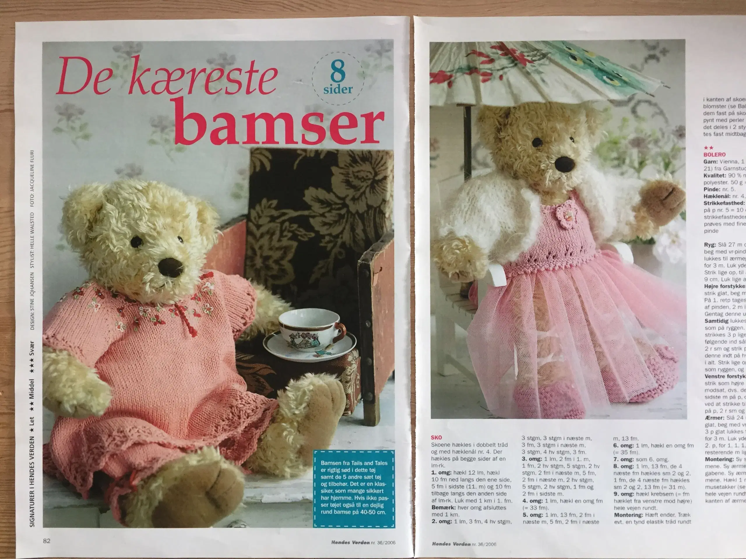 Strik til bamser og Baby Born dukken