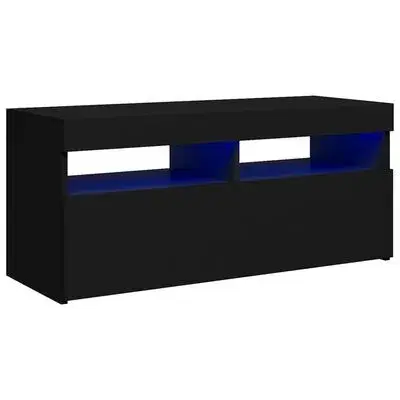 vidaXL tv-bord med LED-lys 90x35x40 cm sort