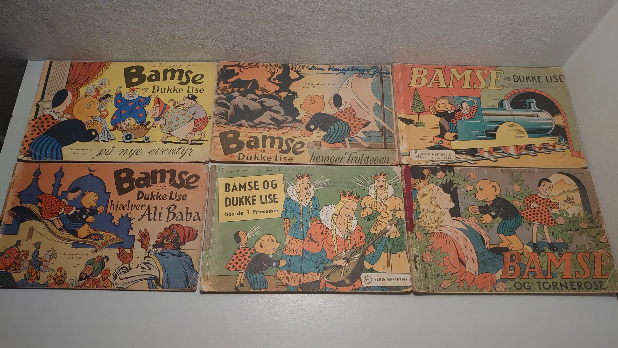 6 stk Bamse og Dukkelise fra 1943-58