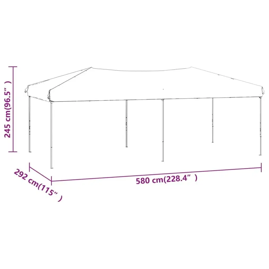 Foldbart festtelt med sidevægge 3x6 m sort