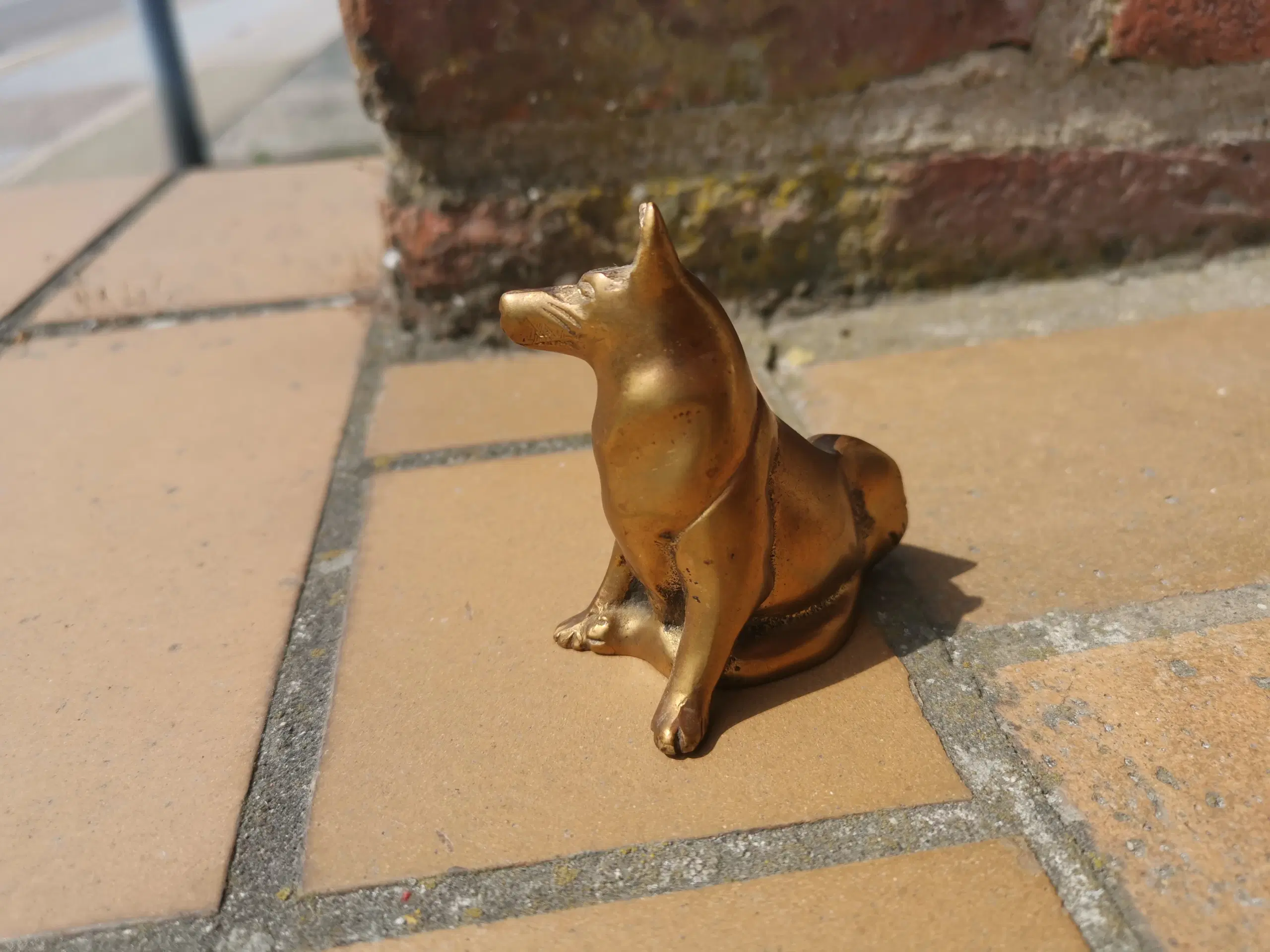 Schæferhund figur i messing