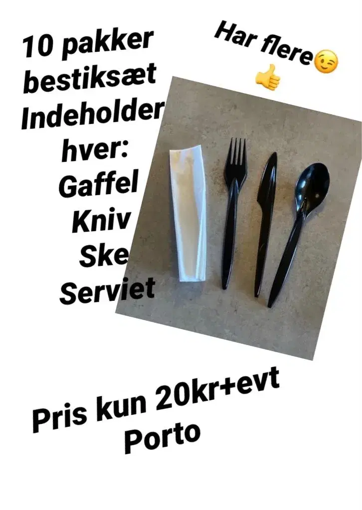 10 sæt plastik bestik