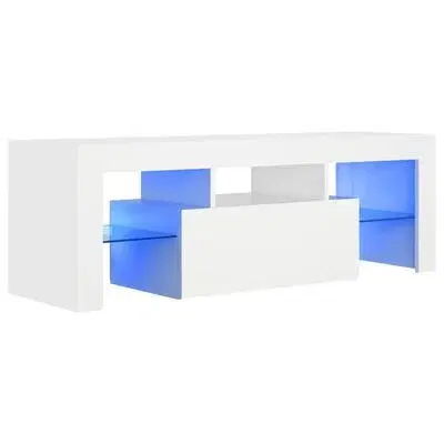 vidaXL tv-skab med LED-lys 120x35x40 cm hvid