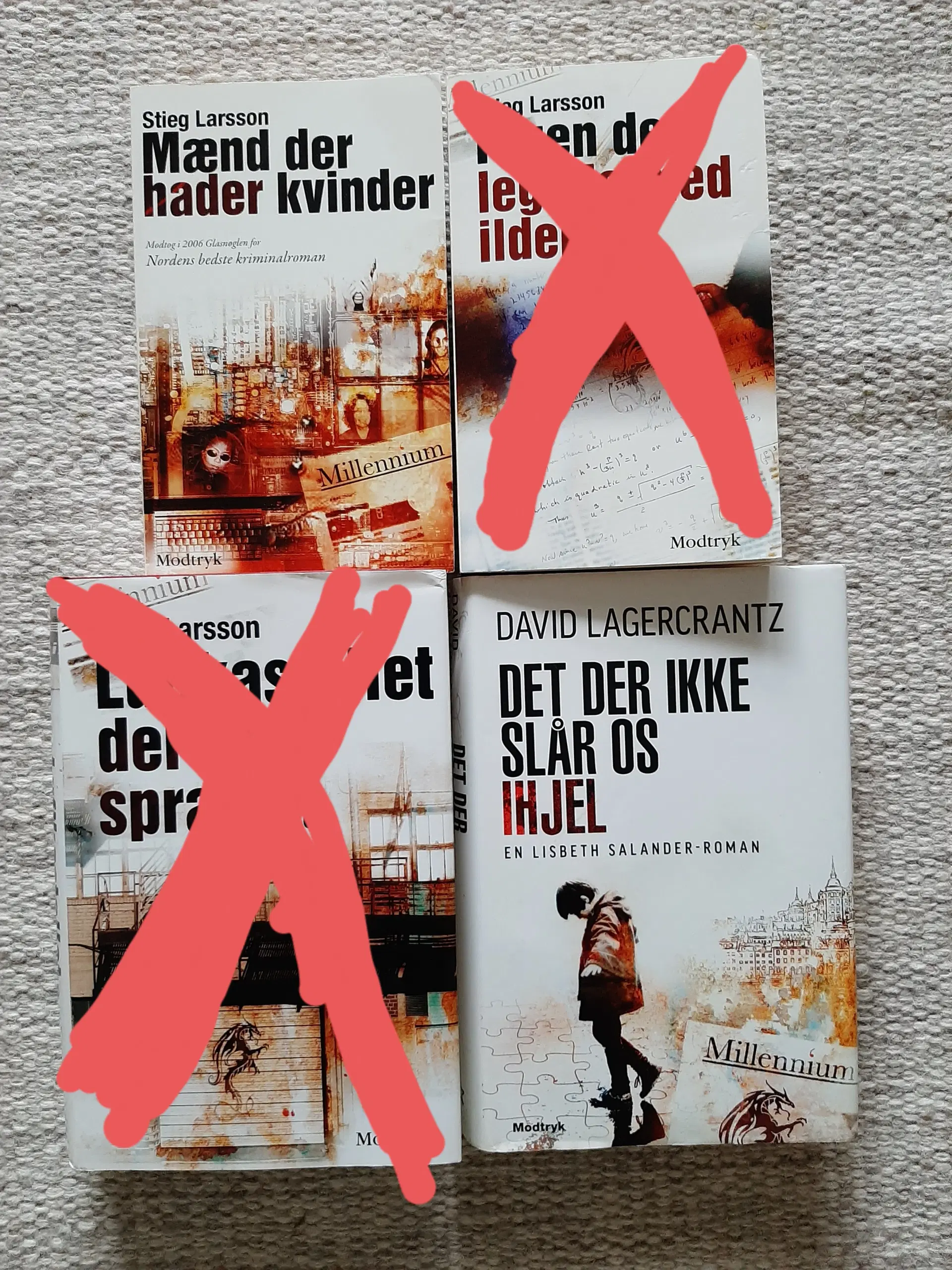 2 stk Stieg Larsson/ David Lagercrantz bøger