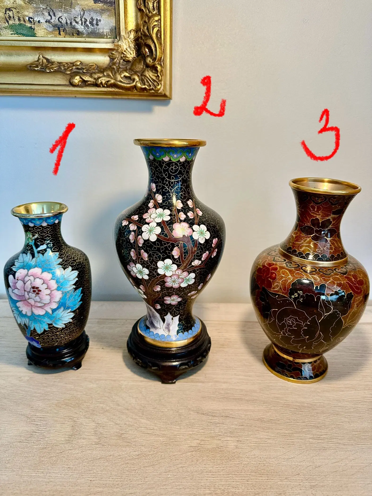 Vintage CLOISONNE vaser sælges