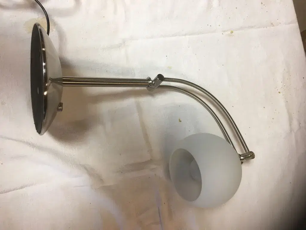 Rustfri bordlampe m Pære