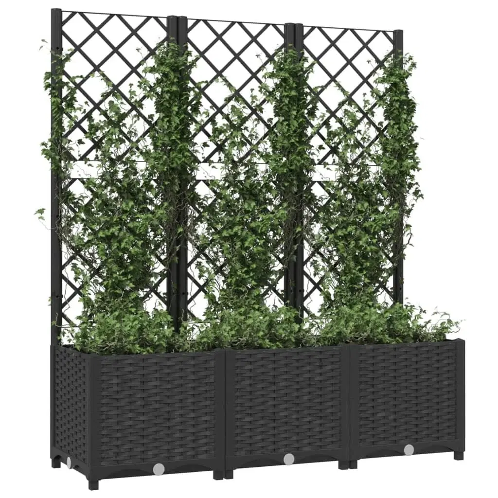 Plantekasse med espalier 120x40x136 cm PP sort