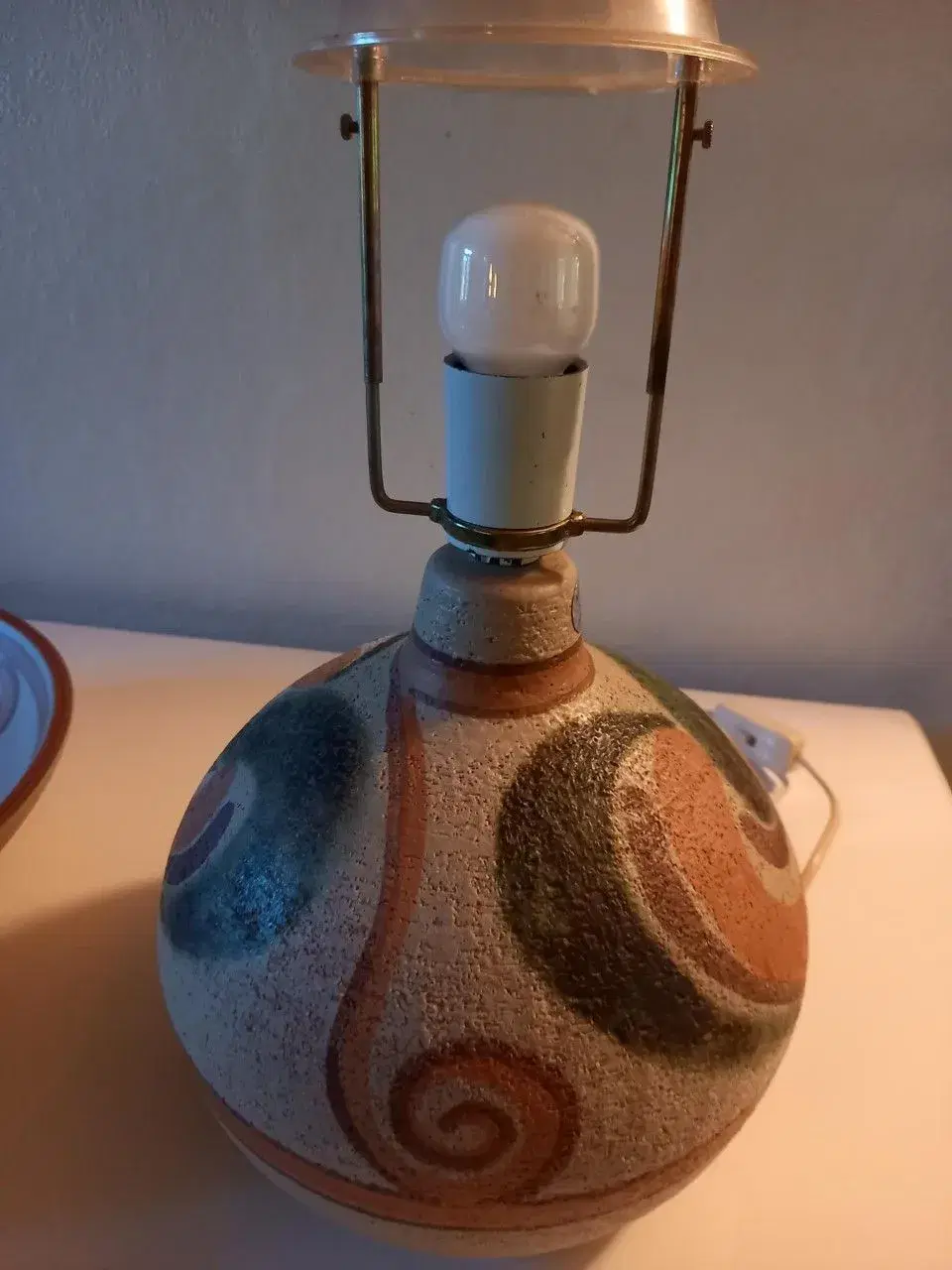 Søholm lampe og fad keramik / stentøj