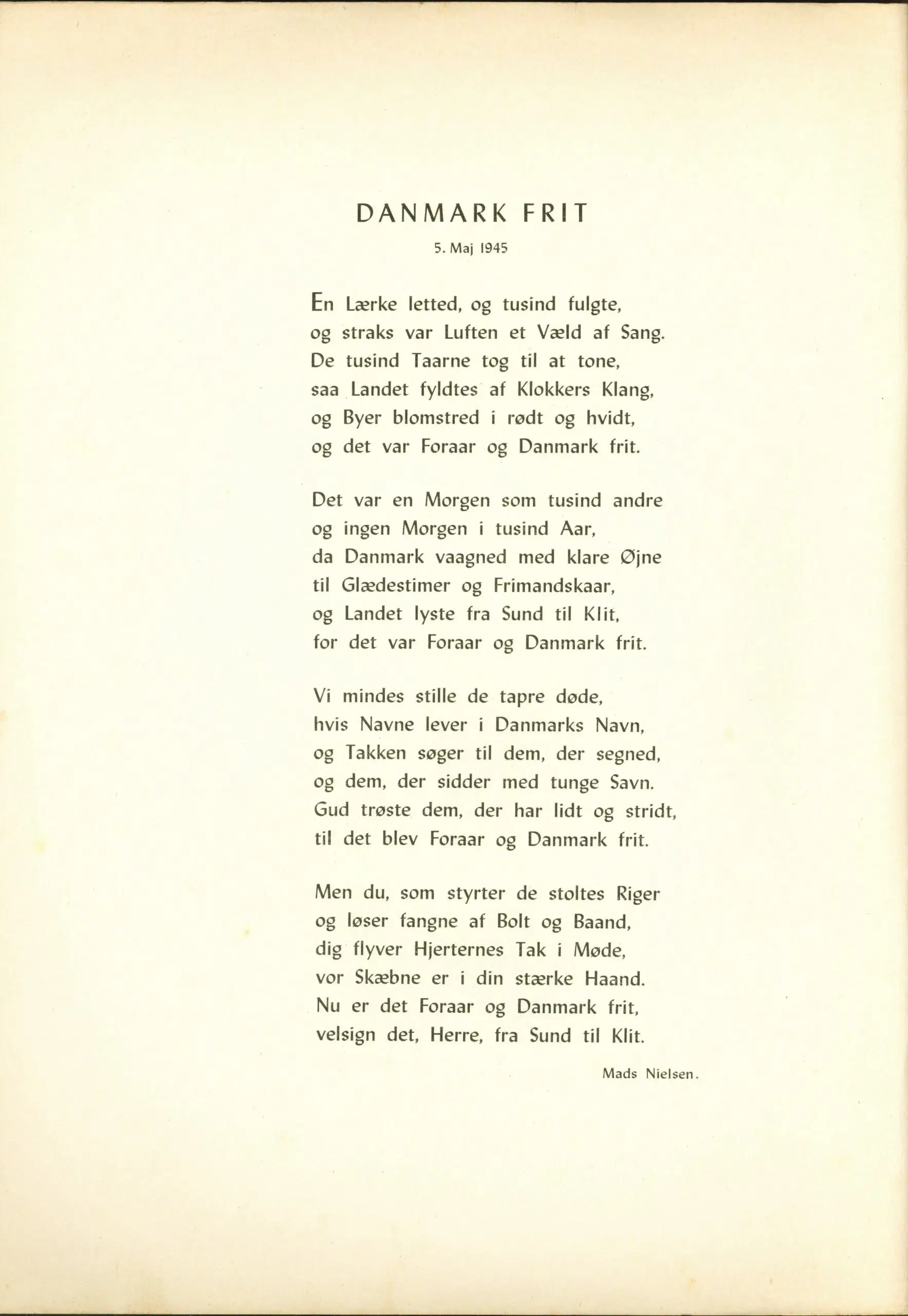 Danmark Frit Nodeblad 1945