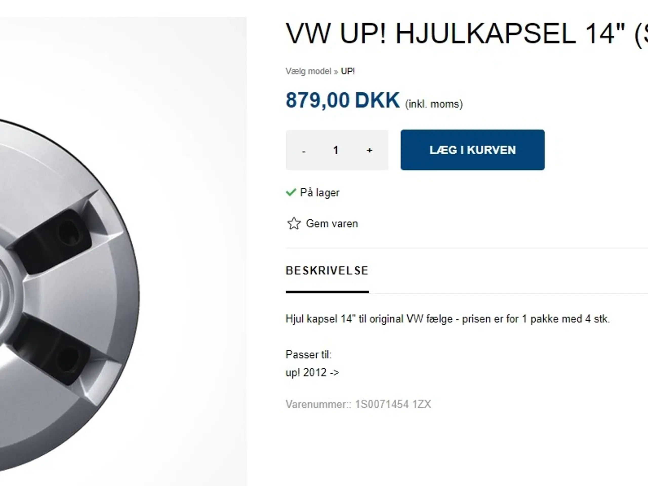 VW hjulkapsler til UP