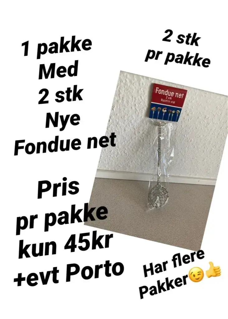 1 pakke fondue net (2stk)