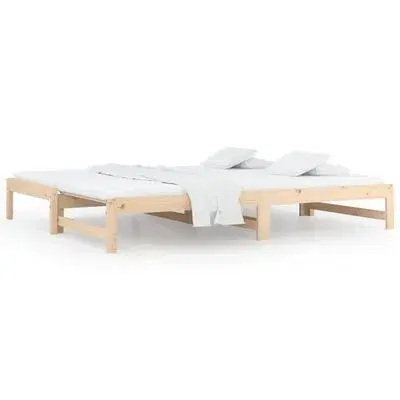 vidaXL daybed med udtræk 2x(80x200) cm massivt fyr