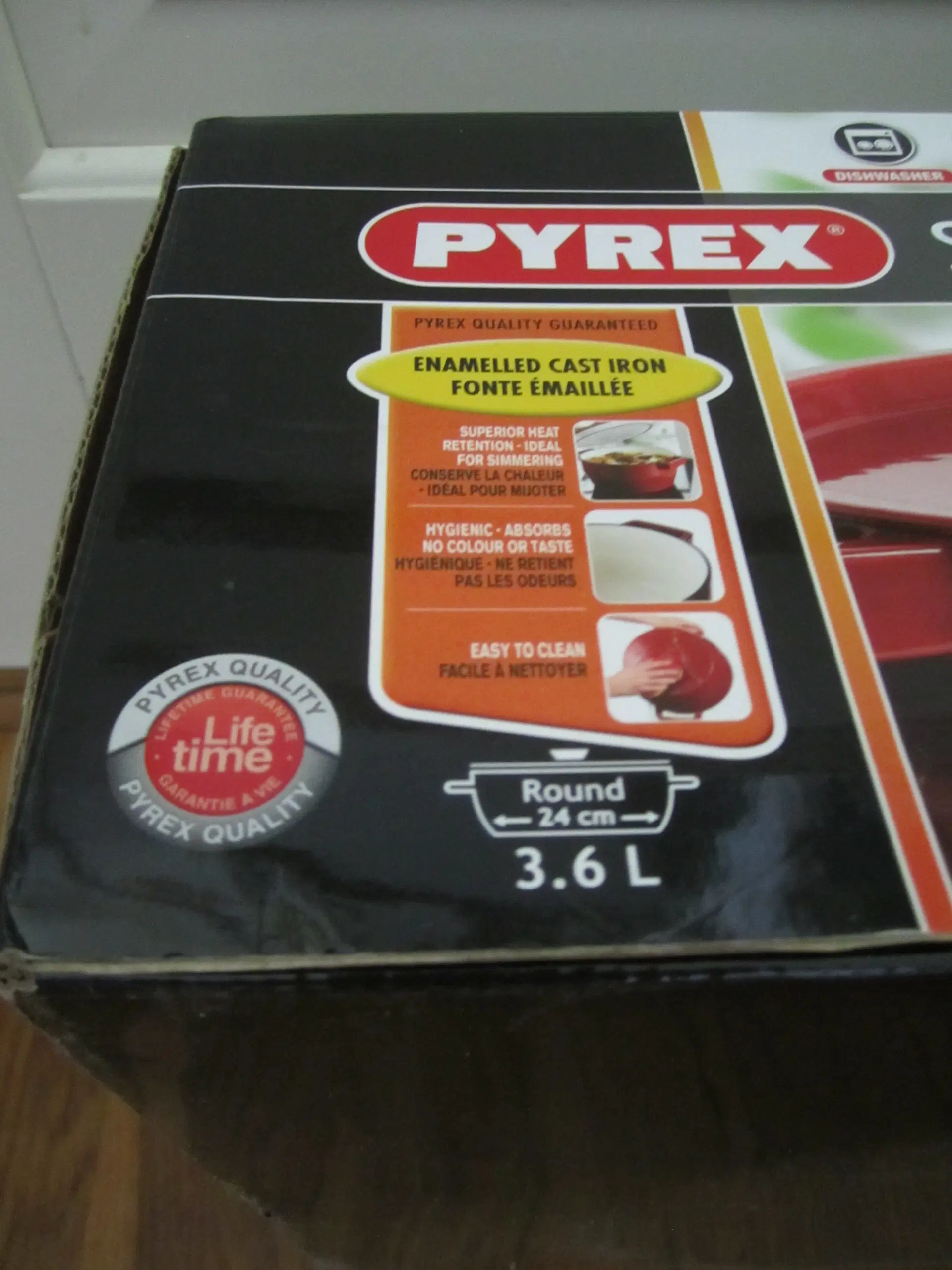 PYREX Rød STØBEJERNSGRYDE 36 l