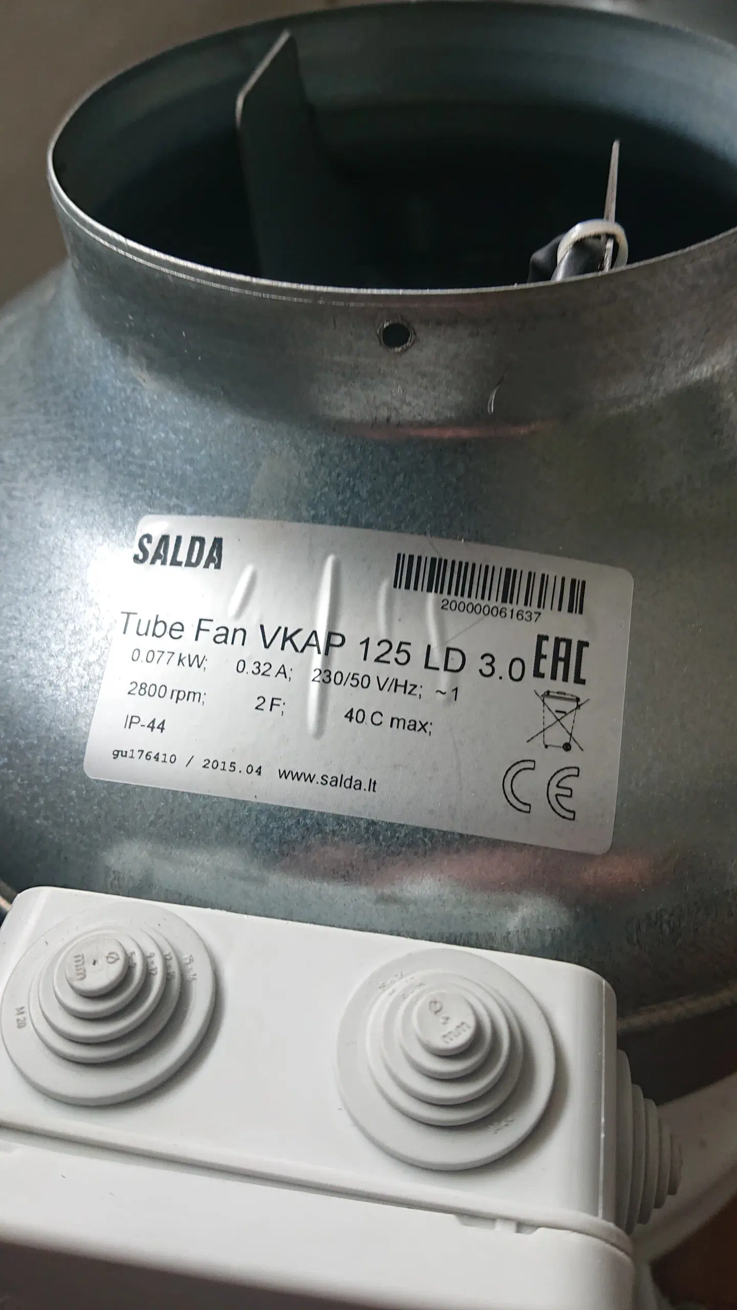 SALDA kanal ventilator ø 125 mm