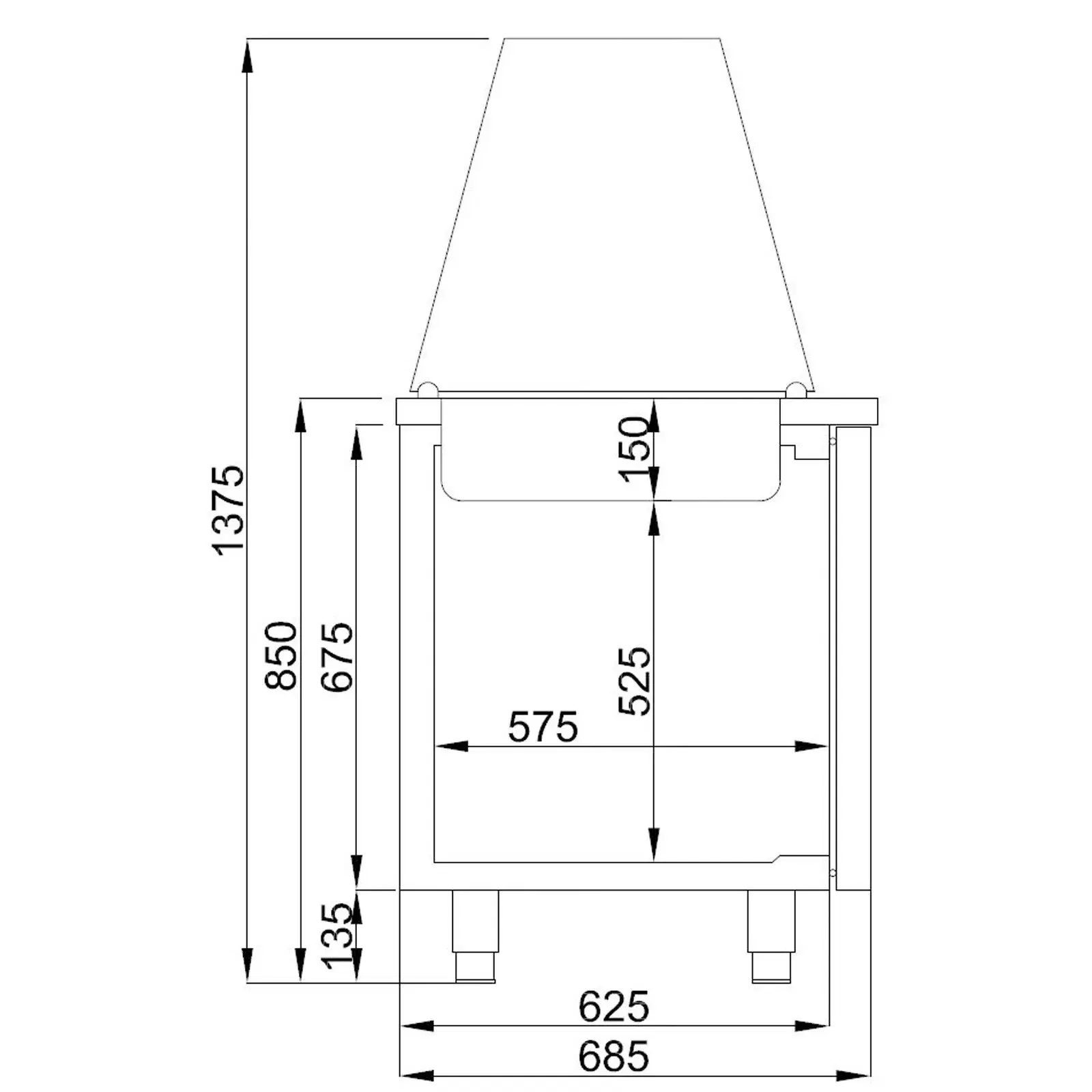 SALADETTE 2 DOORS 3X 1/1GN CONTAINER