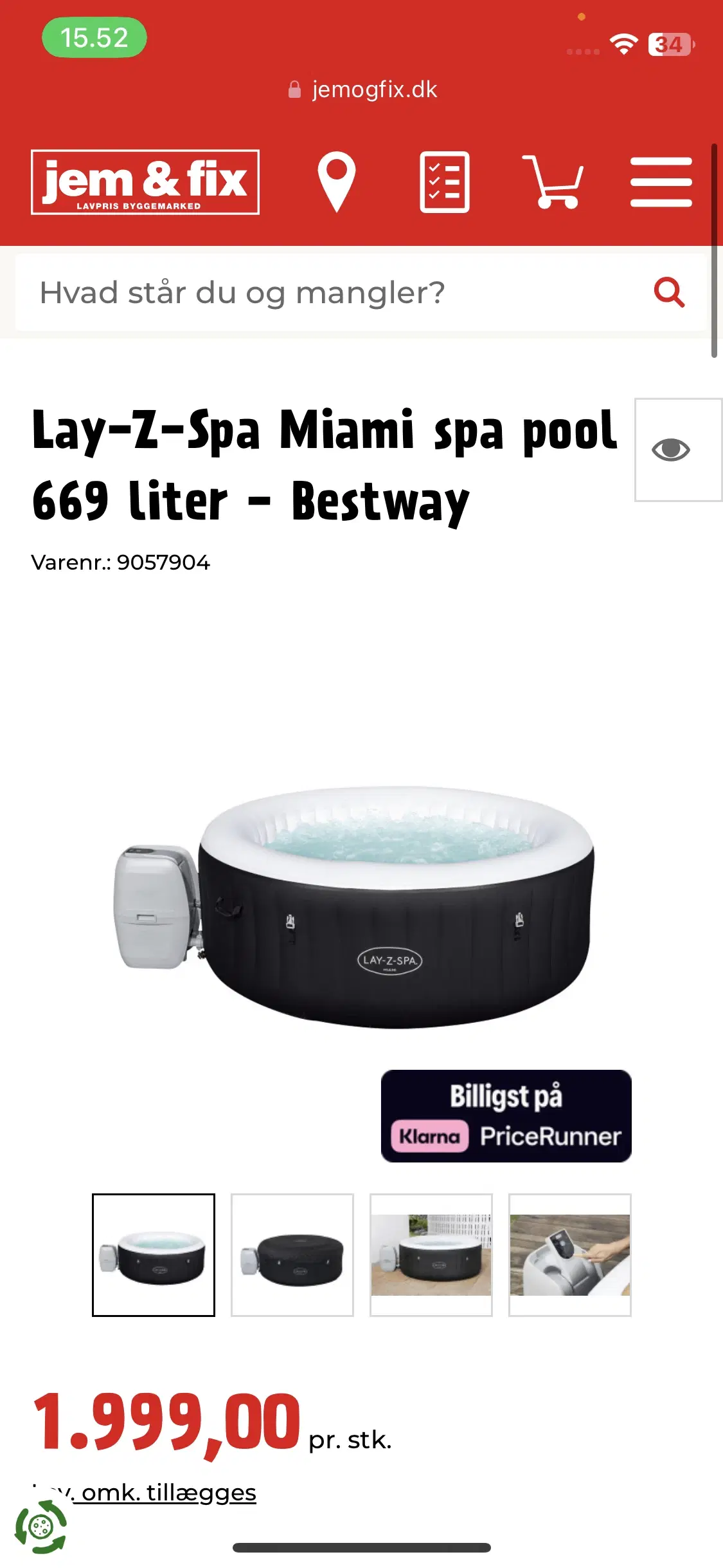 Lay-Z-Spa Miami spa pool 669 liter - Bestway