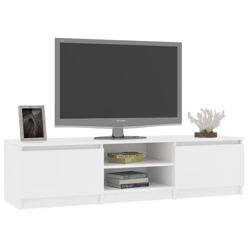 Tv-bord 140x40x355 cm konstrueret træ hvid