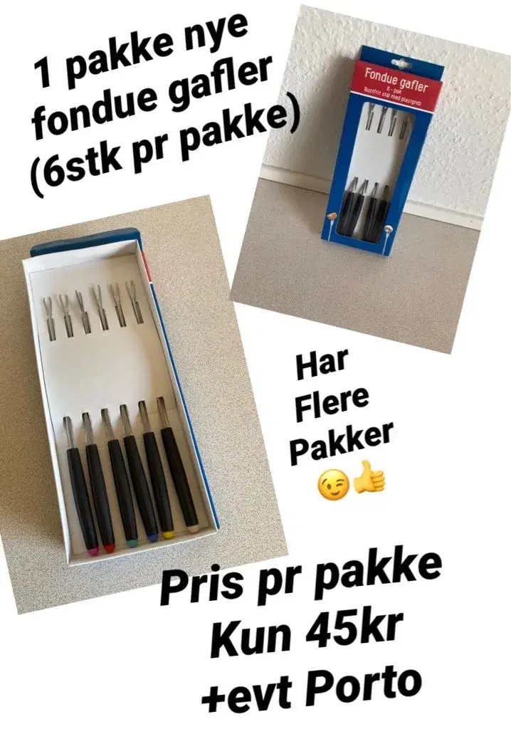 1 pakke nye fonduegafler