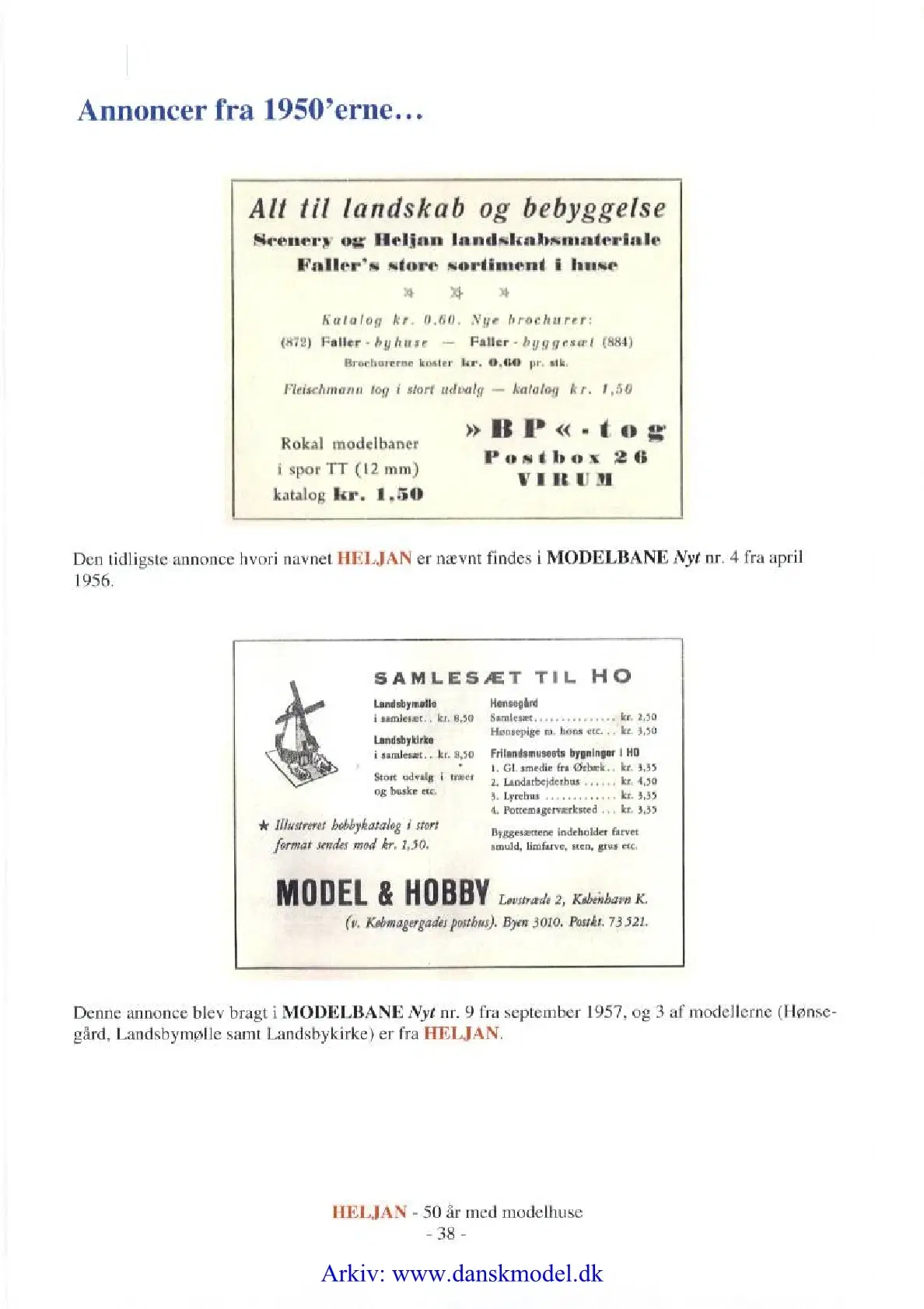 Opslagsværk "HELJAN  1957-2007  50 år med modelhus