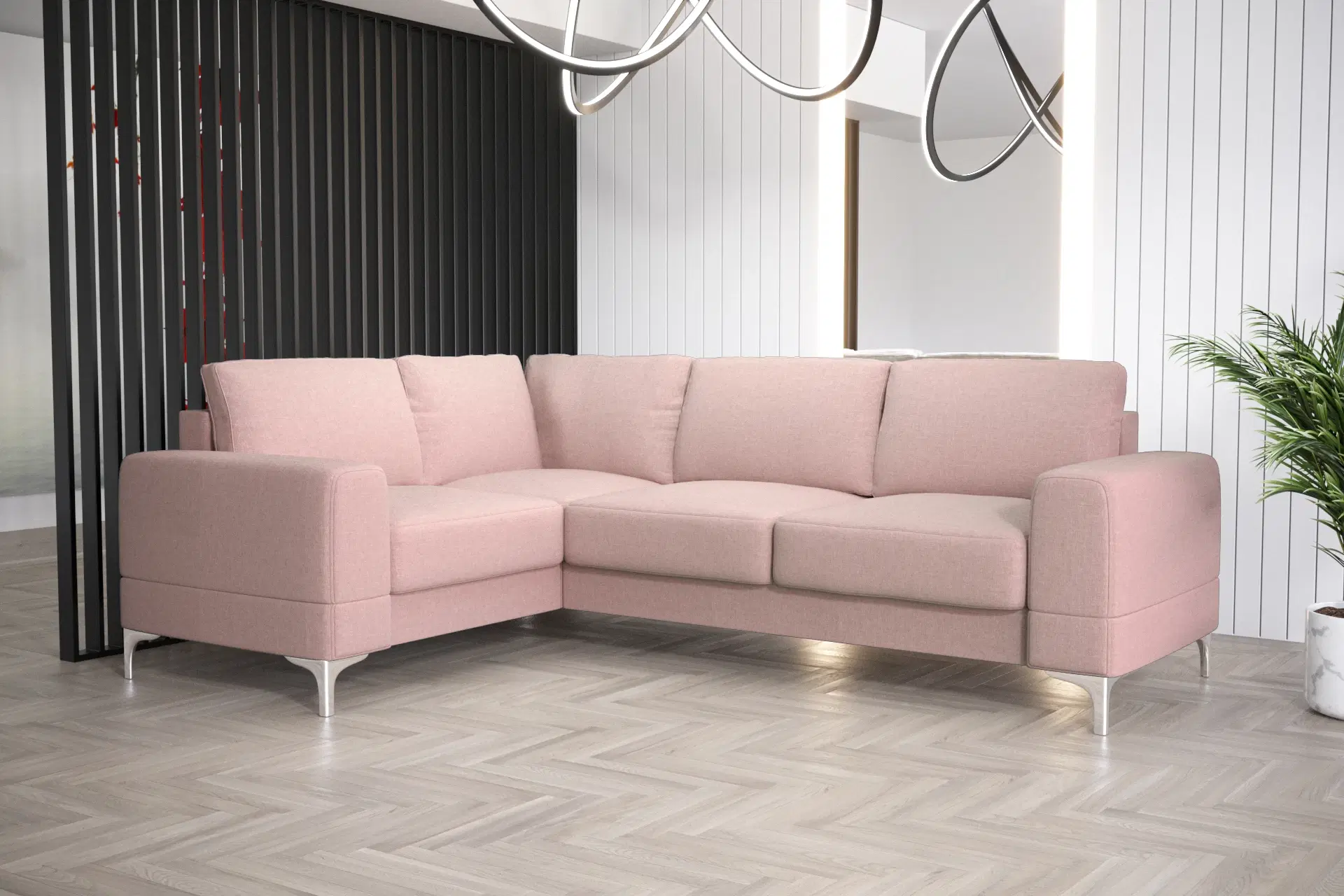 ARIADNA II HJØRNESOFA 250x185 Pink RV16 VENSTRE