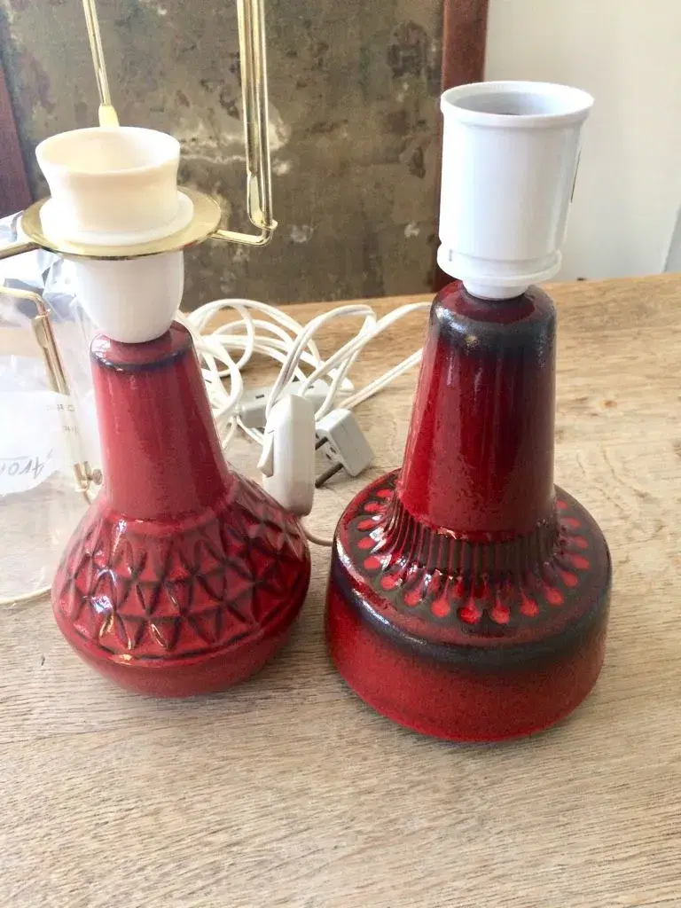 To retro keramik bordlamper fra 1970erne