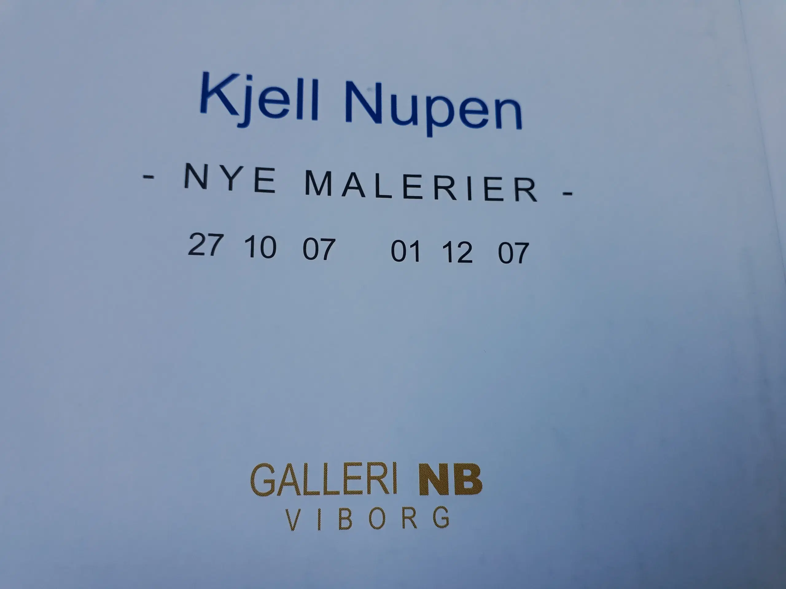 Kjell Nupen Katalog - Nye Malerier