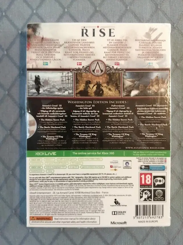 Uåbnet Assassin's Creed III Washington Edition