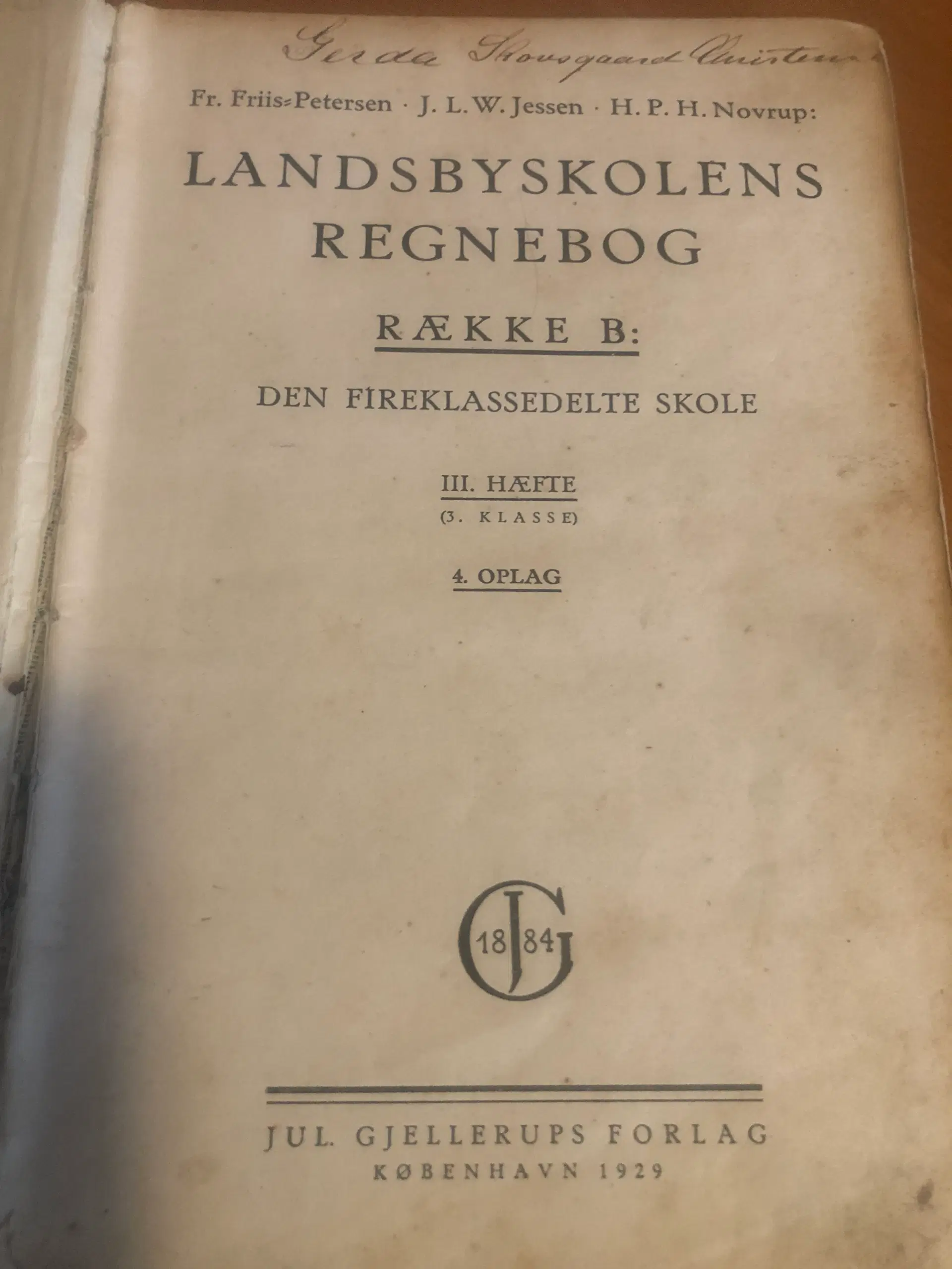 Landsbyskolens Regnebog fra 1929