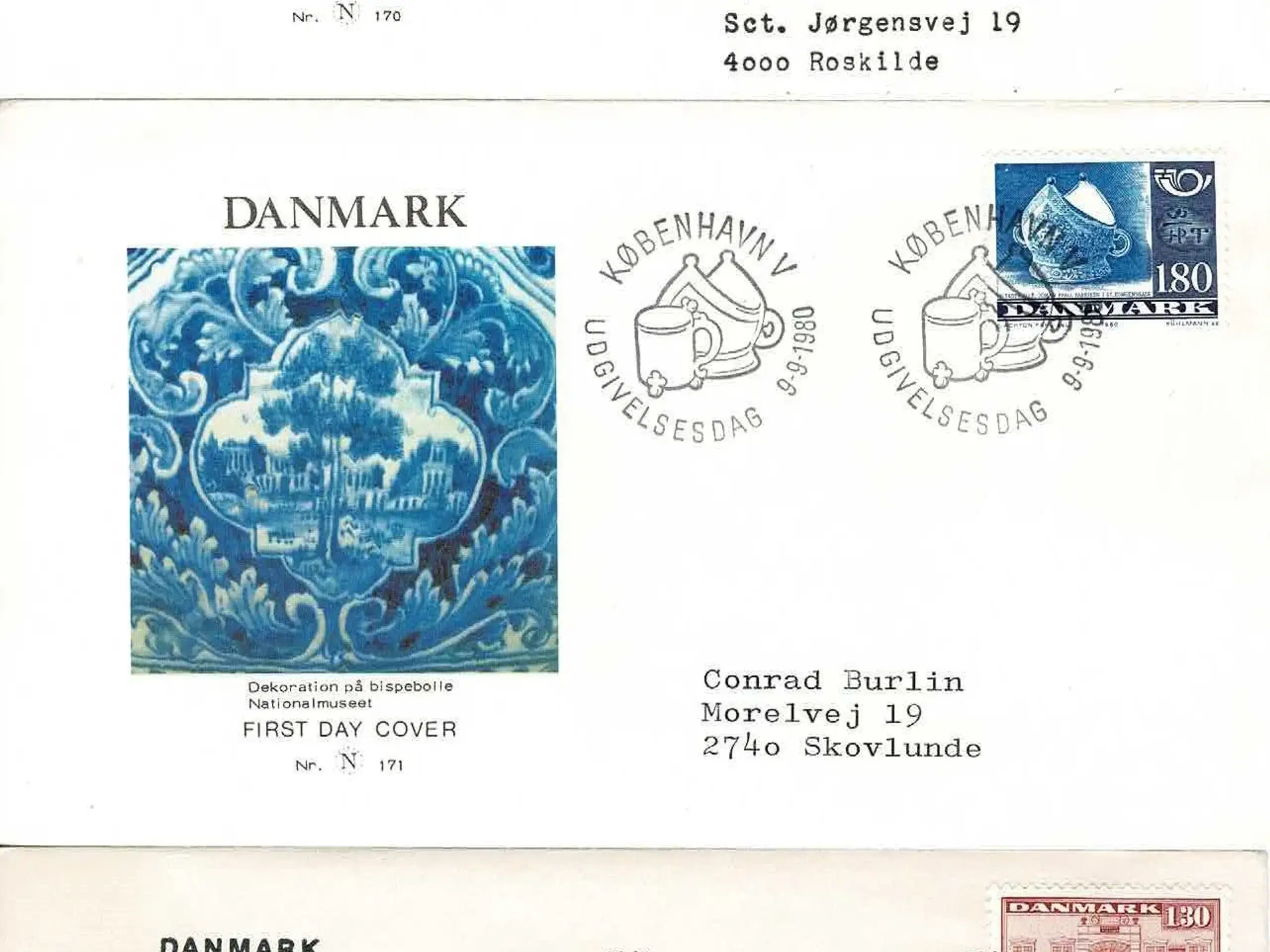 Danmark 1980 3 Førstedagskuverter