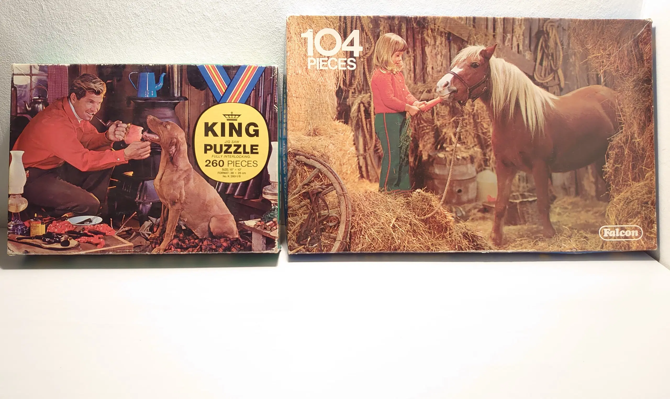 2 vintage komplette puslespil King Puzzle Falcon