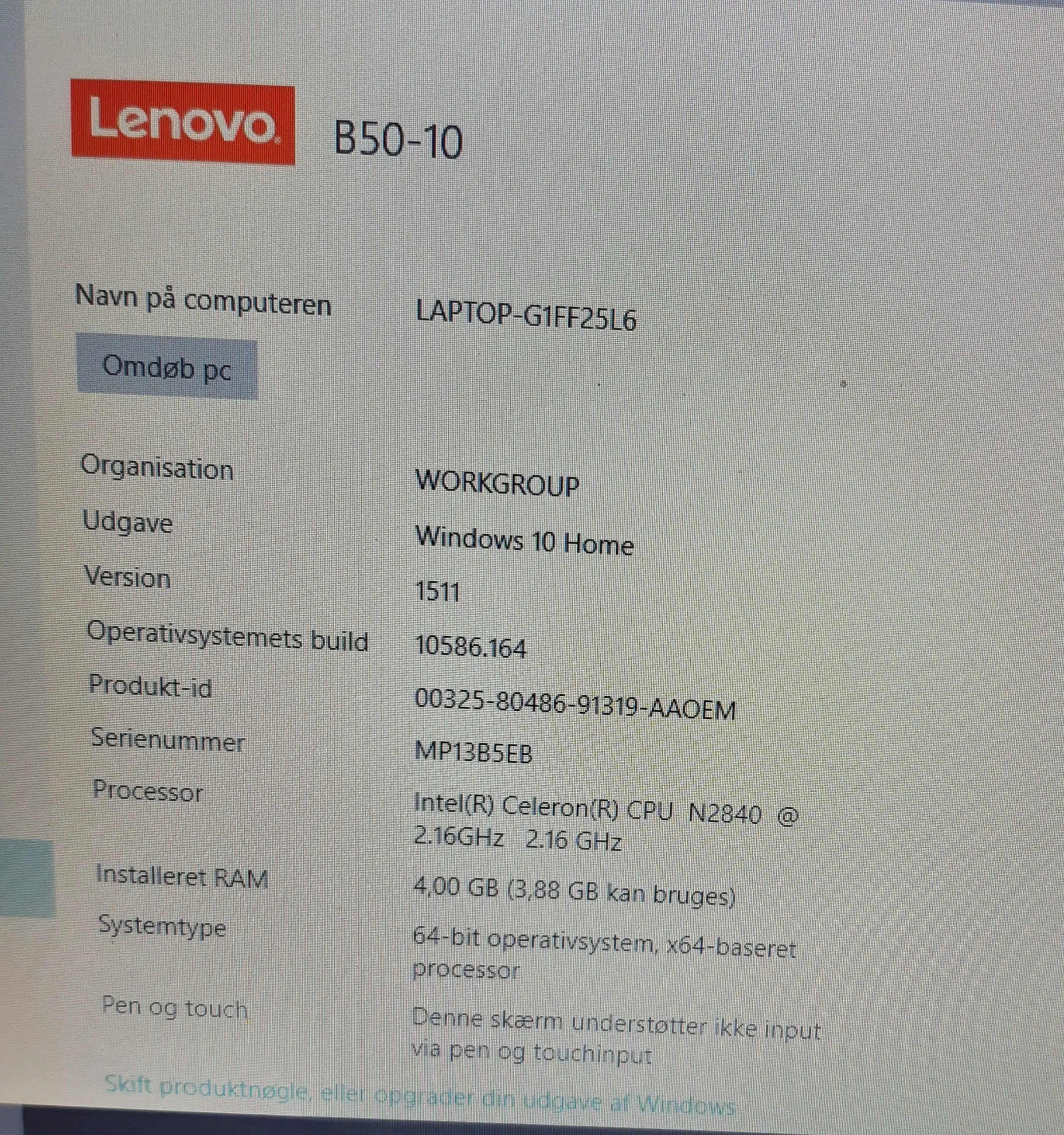 Lenovo bærbar med dvd-drev