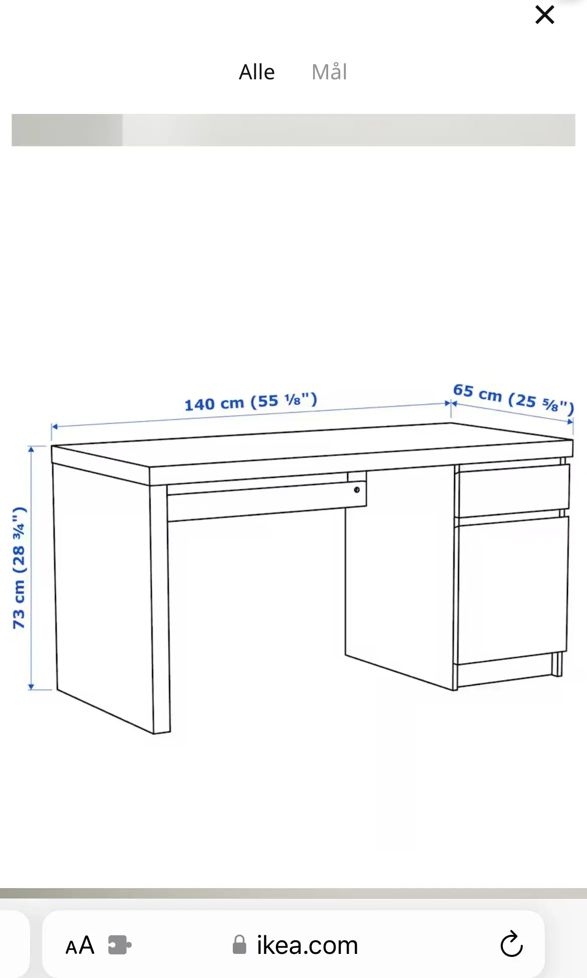 IKEA Malm skrivebord