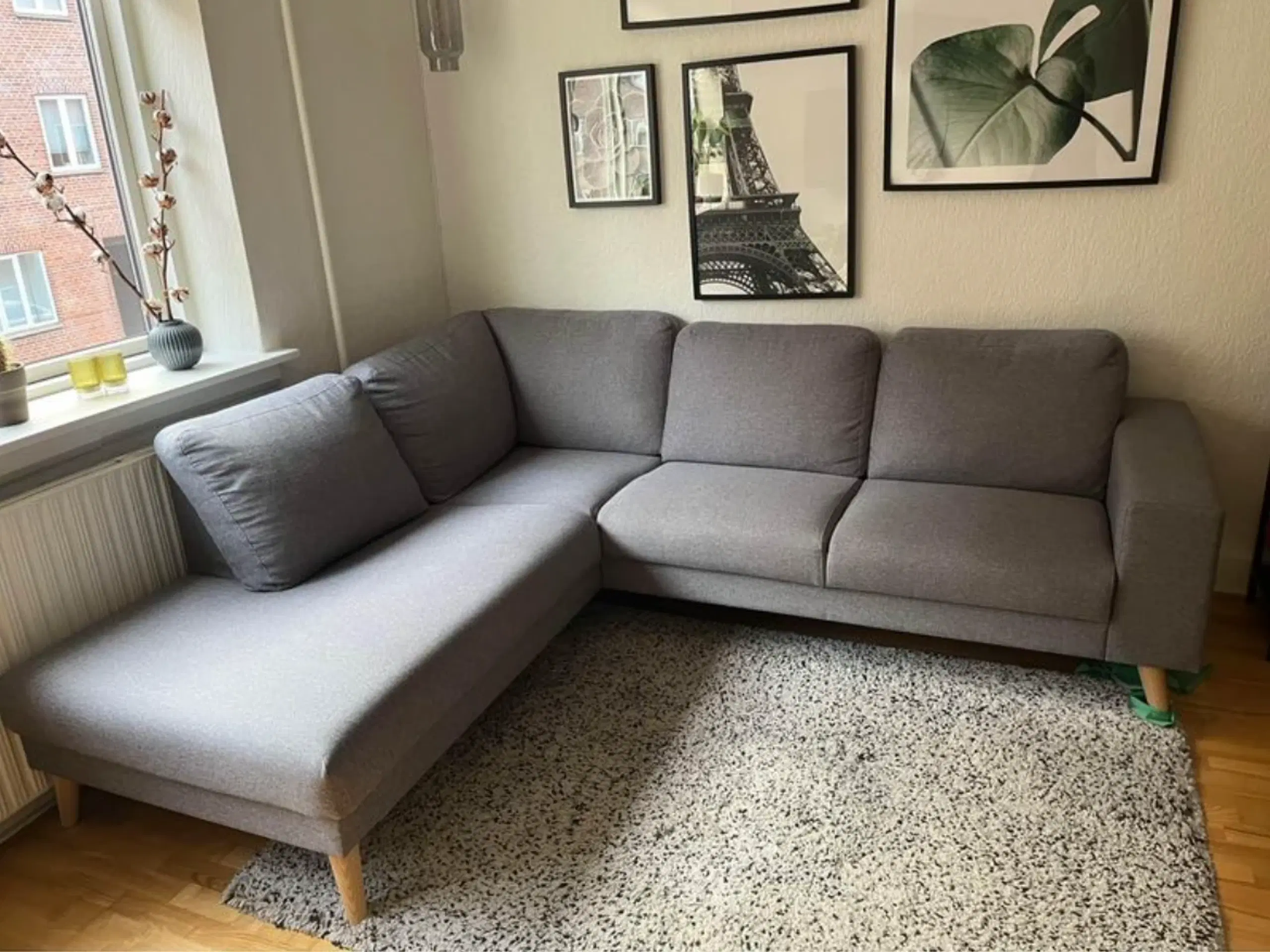 New York hjørnesofa open, grå, venstrevendt