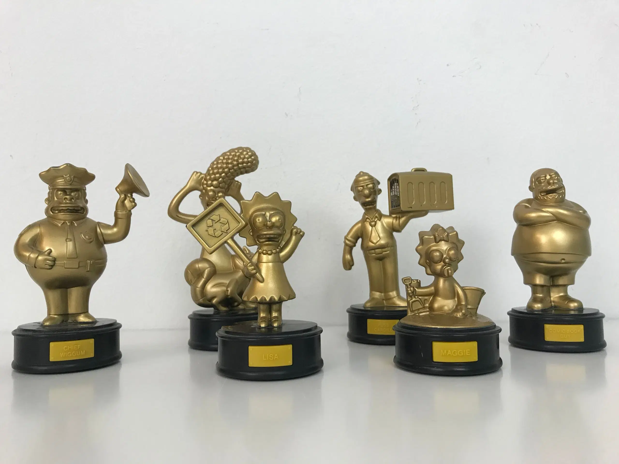 6 stk Simpsons 'guld' samlefigurer (BK 2007)