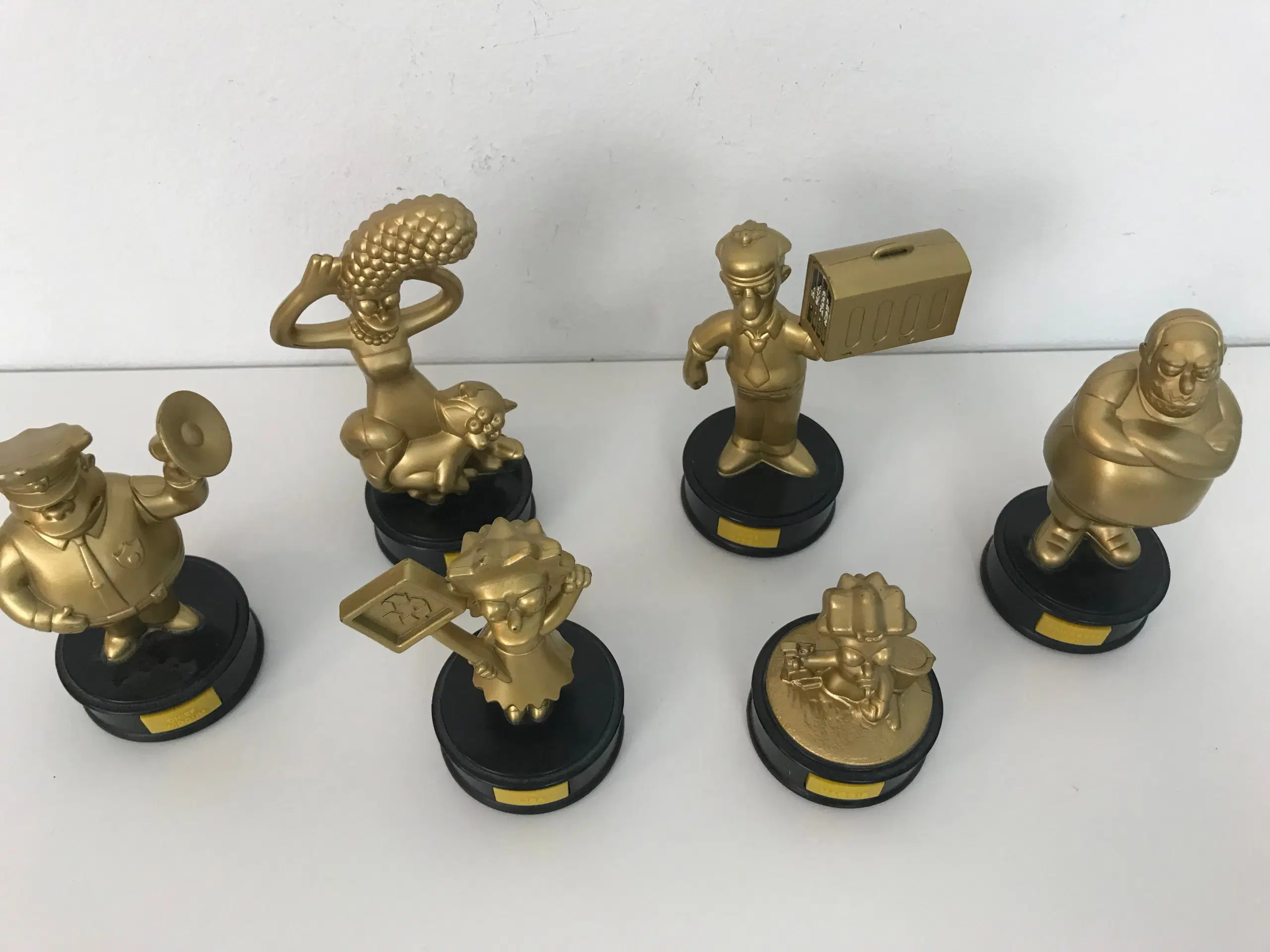 6 stk Simpsons 'guld' samlefigurer (BK 2007)