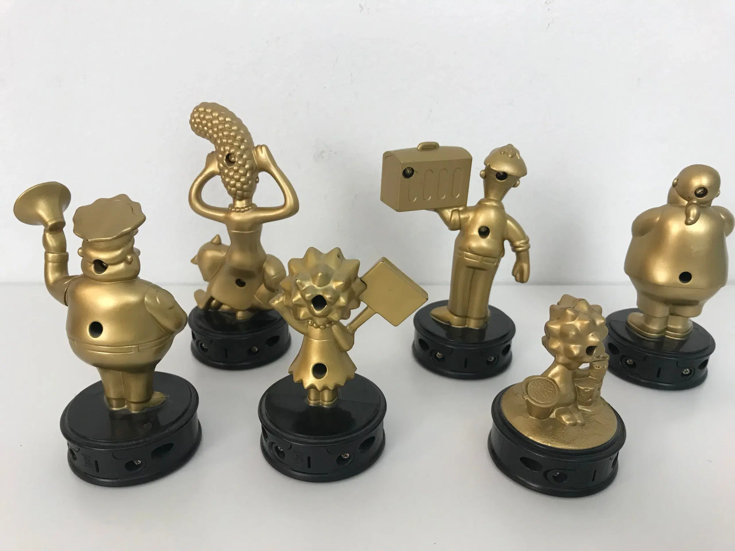 6 stk Simpsons 'guld' samlefigurer (BK 2007)