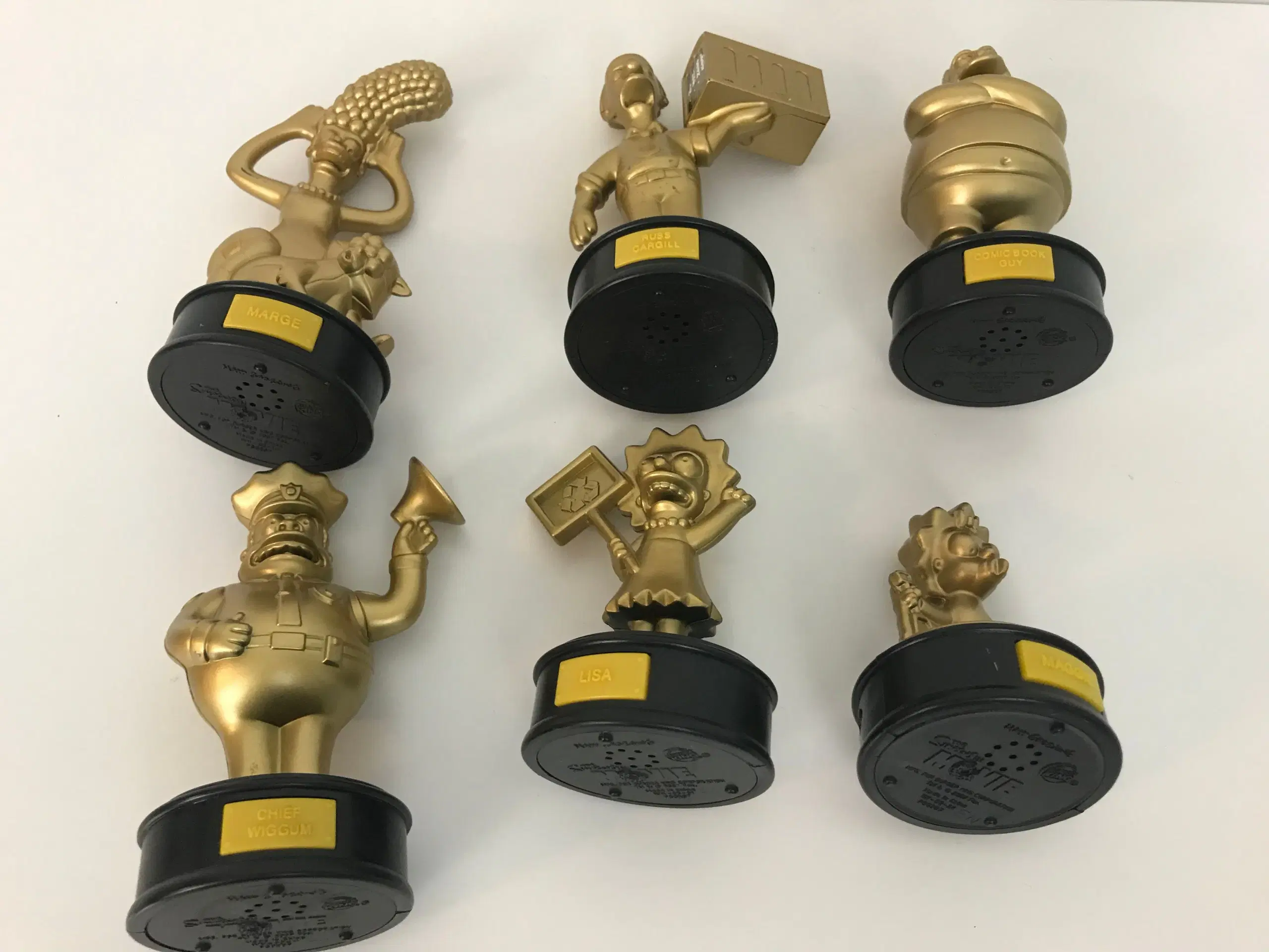 6 stk Simpsons 'guld' samlefigurer (BK 2007)