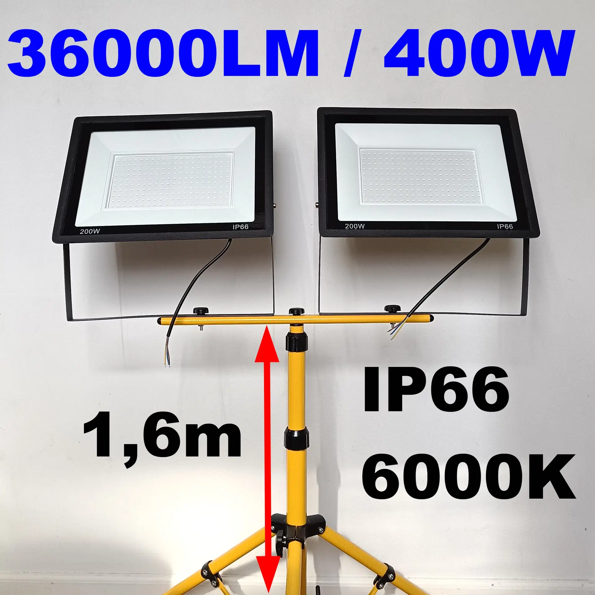 NY! 360000LM 400W (2 x 200W) + 16m Stativ