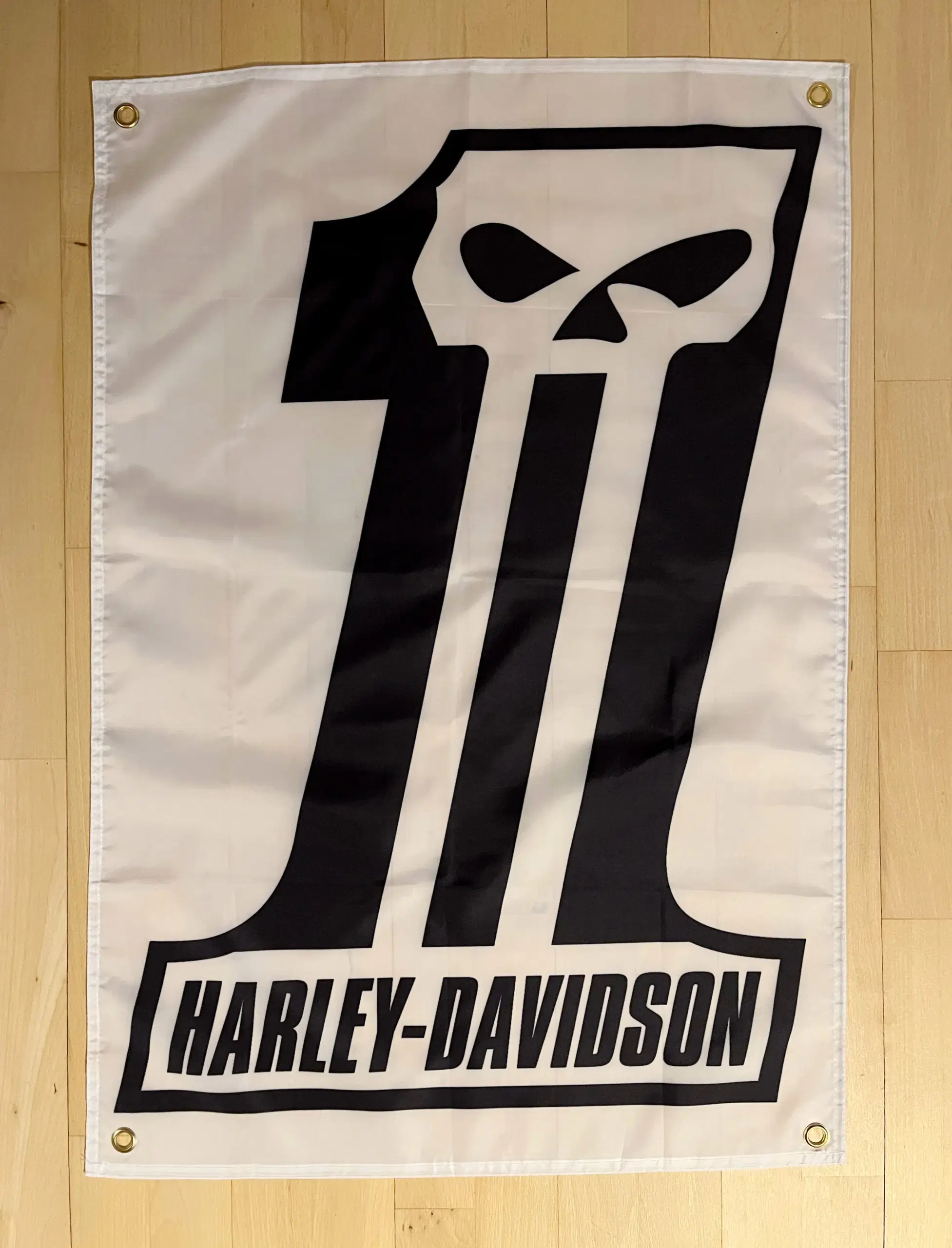 Flag med Harley-Davidson hvid #1