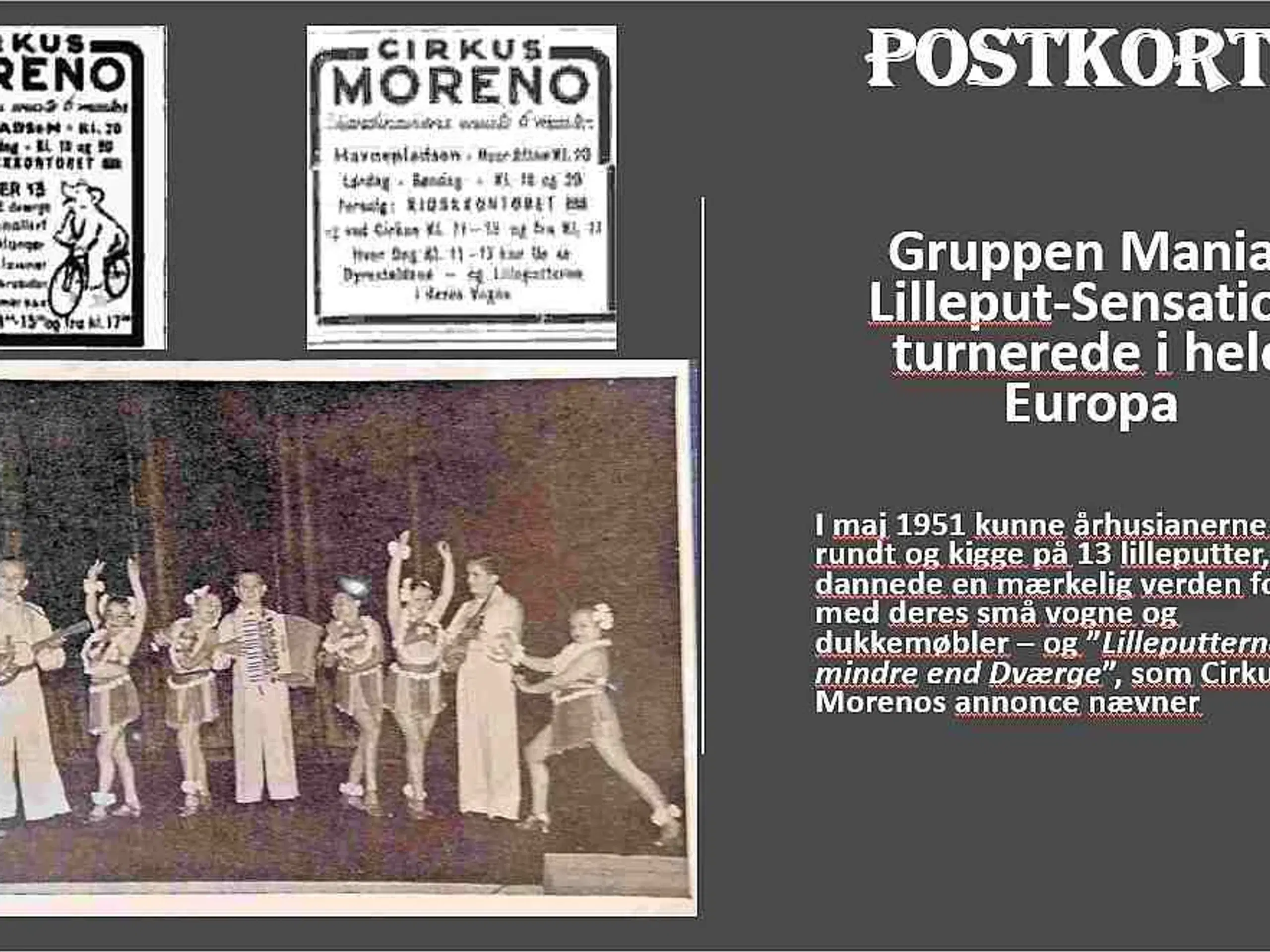 Postkort Lilleput-Sensation i Cirkus Moreno