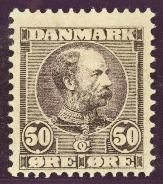 Christian IX 50 øre lilla 1905