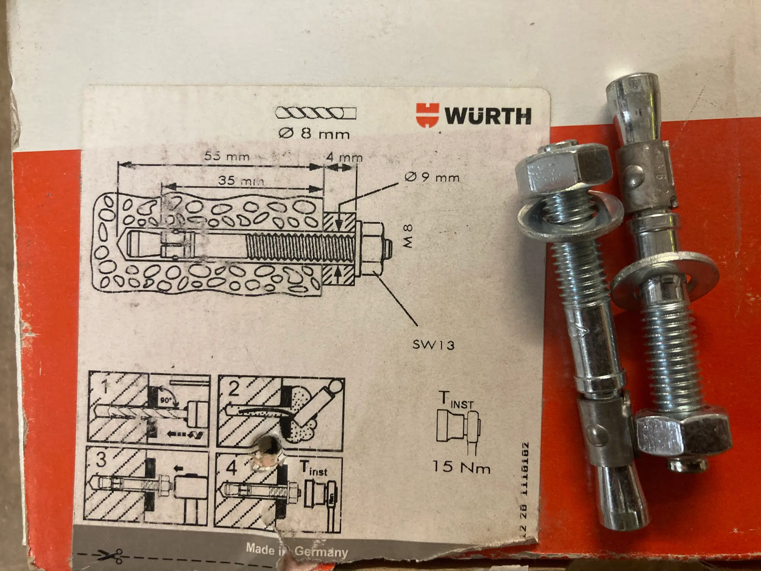 Fixanker/Stolpeanker M8-4/60 - Würth