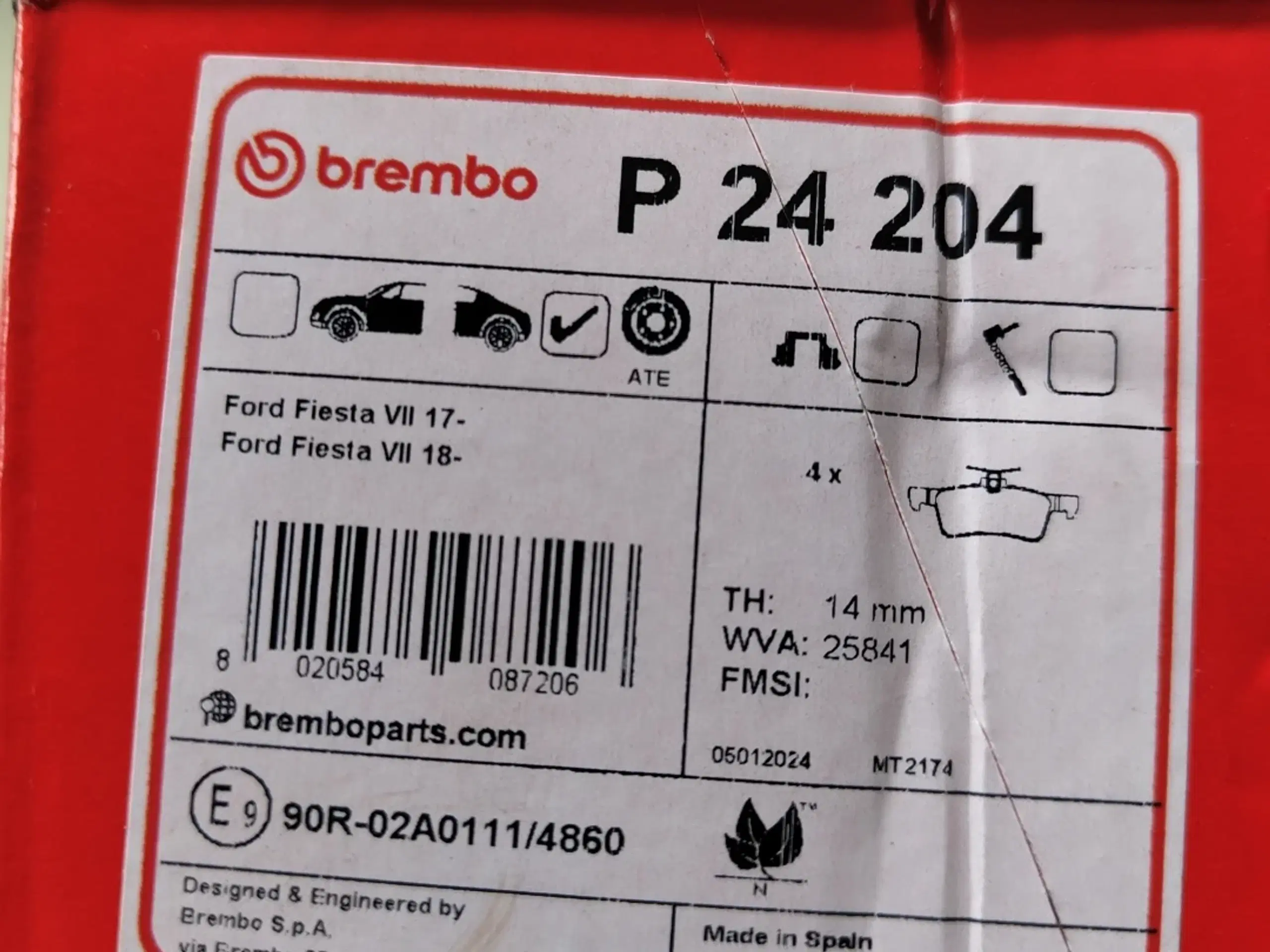 Brembo bremseklodser fiesta bag