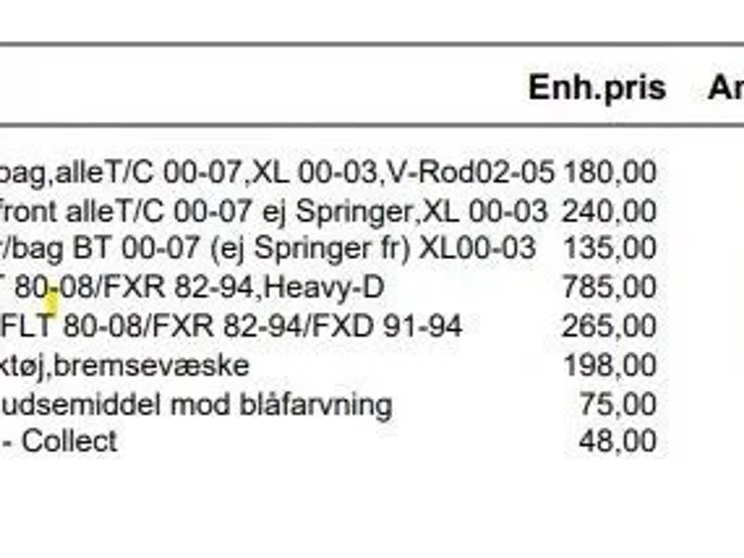 Bremse klodser til Road King