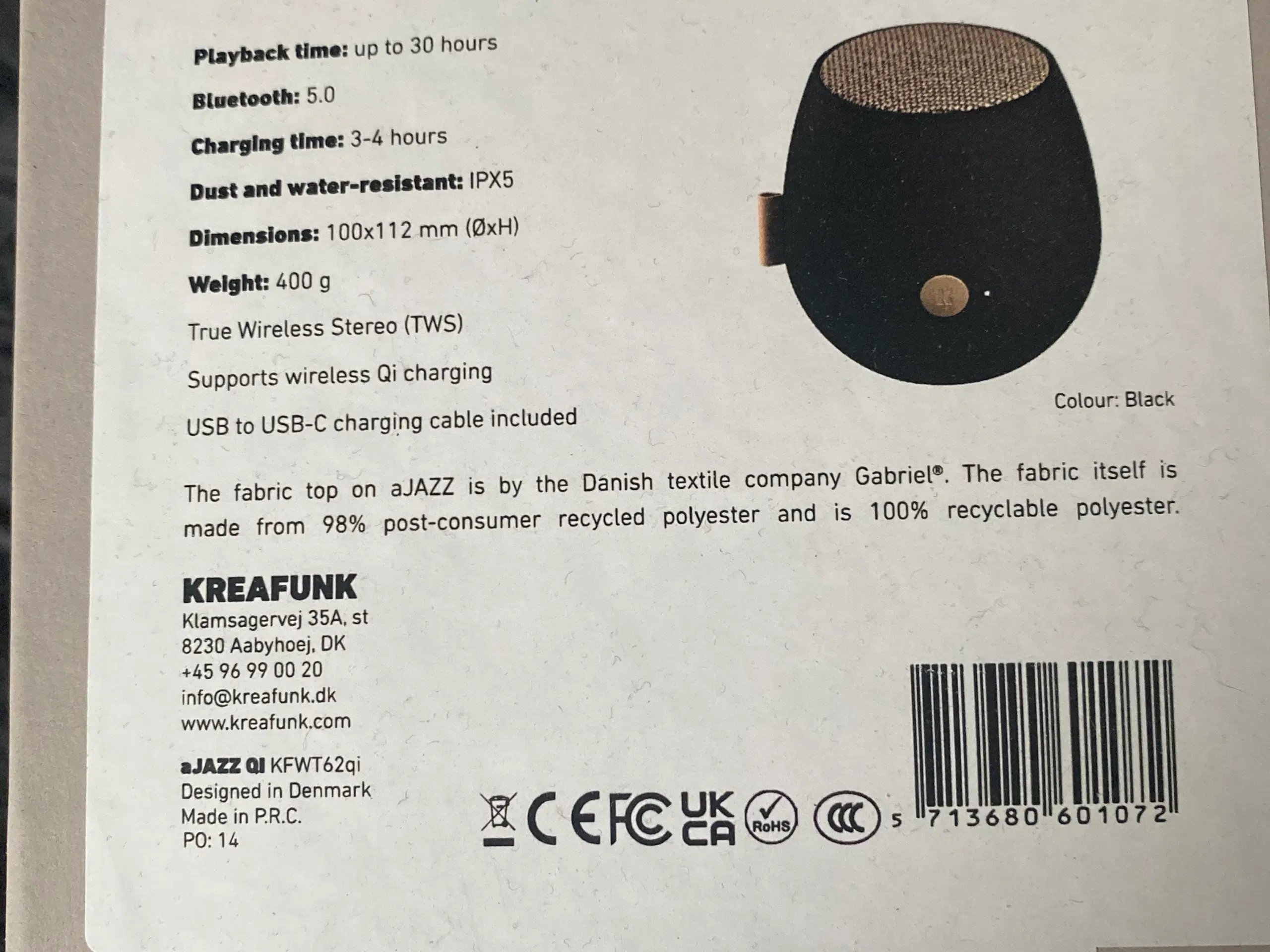 Højtaler - Bluetooth speaker fra Kreafunk