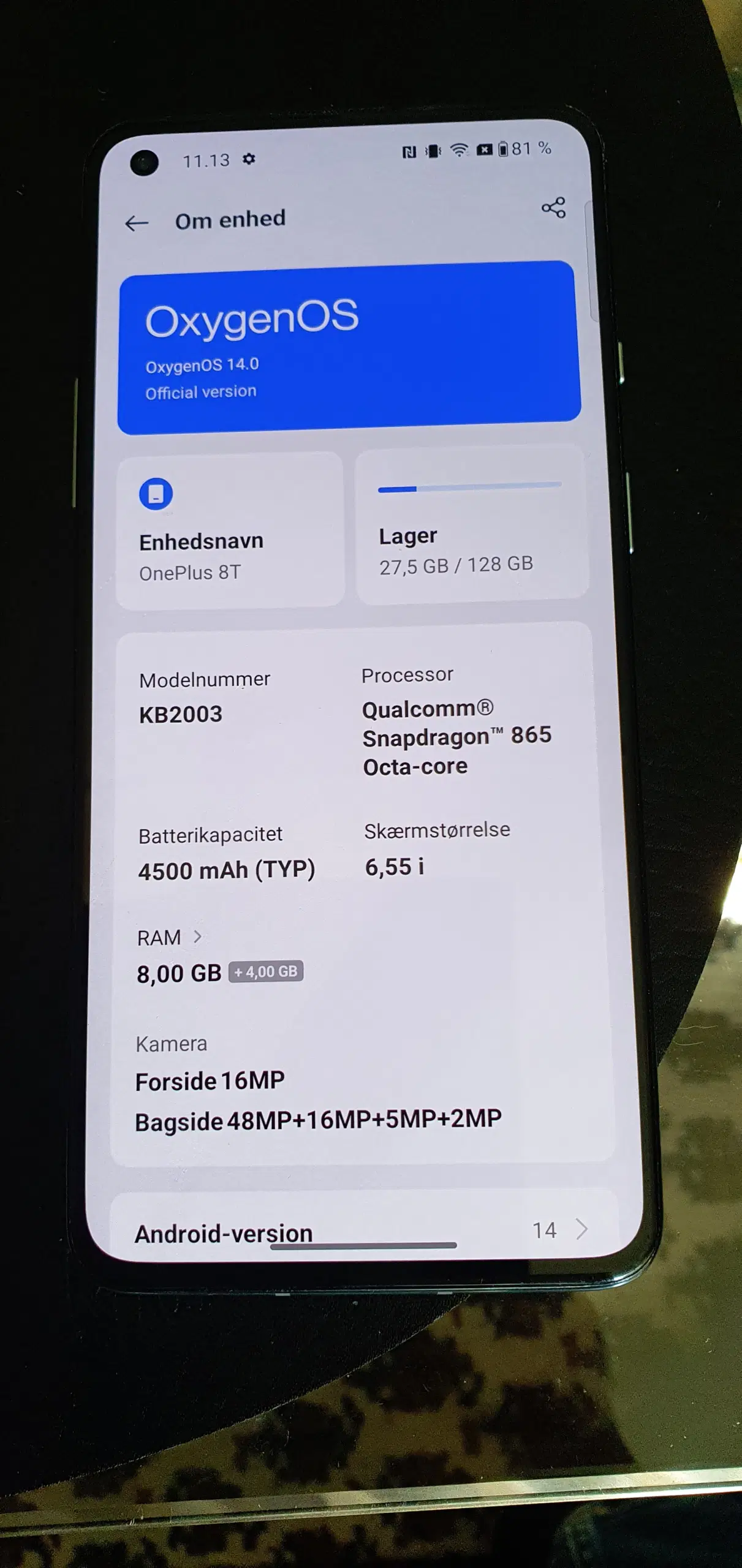 ONEPLUS 8T 128 GB