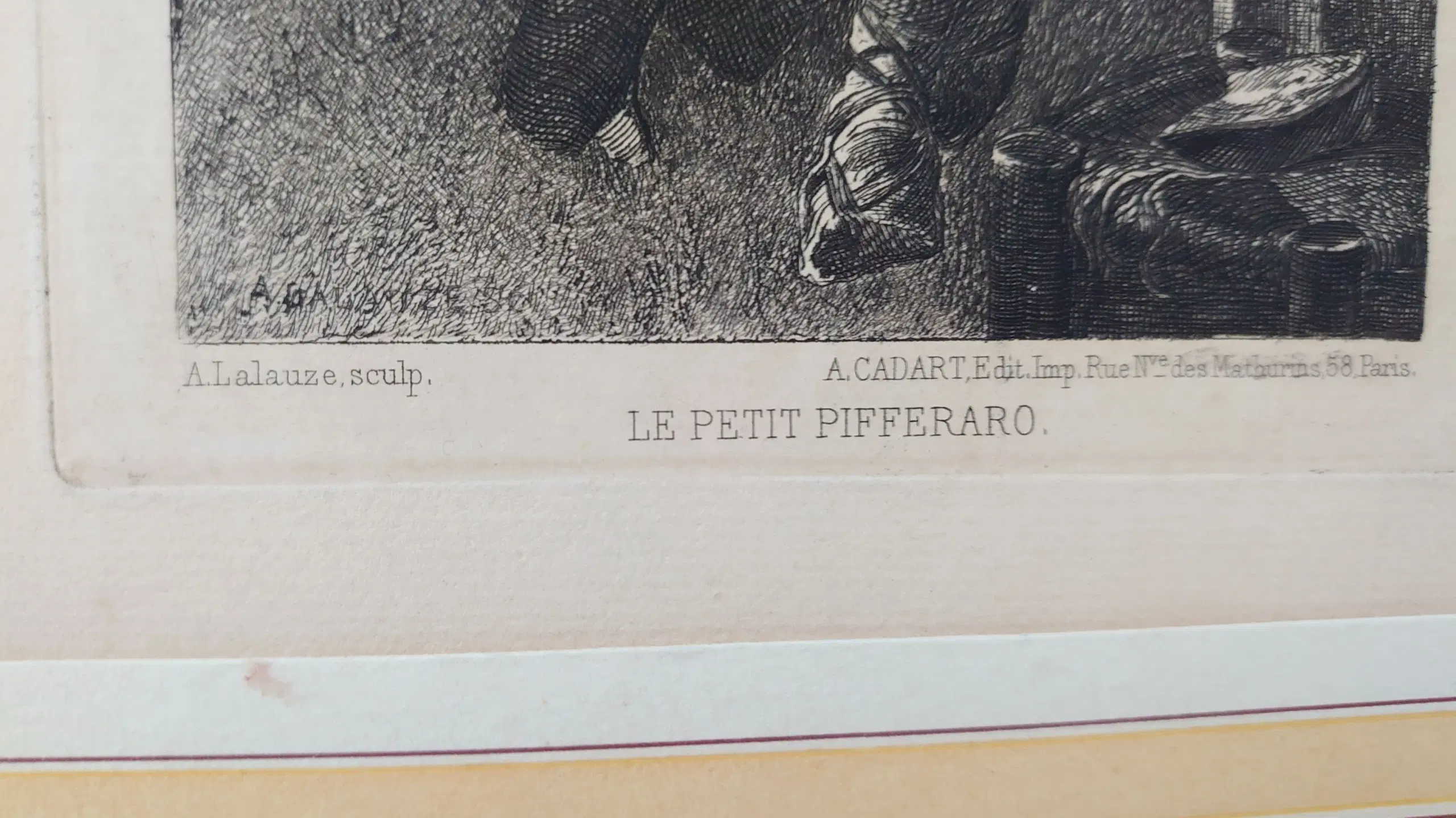 Kobberstik: Le petit pifferaro (Adolph Lalauze)